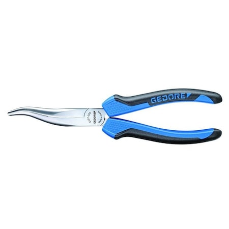 Gedore Mechanics Pliers, 8", 30 Deg, Features: Flat-Round Tapered Jaws, Cross-Hatched Gripping Surfaces 8137-200 JC
