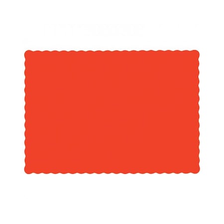 Hoffmaster 10" x 14" Scalloped Orange Paper Placemats, PK1000 310555