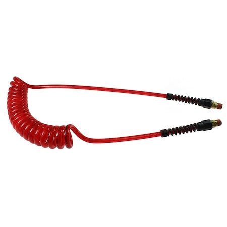 Coilhose Pneumatics Flexeel Coil 3/8" ID x 15' Swivel Transparent Red CO PUE38-154B-TR