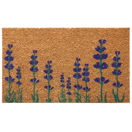 Rubber-Cal Purple English Lavender Flower Doormat, 18 x 3 10-102-019