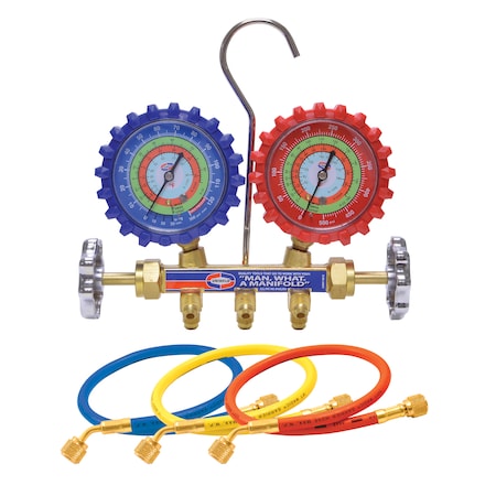 Uniweld Manifold, 2 Valve, 5 ft., SMB Hose Set QAL5SM