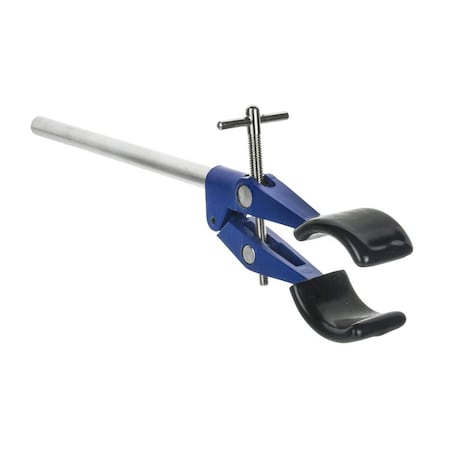 Eisco Scientific Lab Clamp on Rod, Vinyl Coated, 4.75" (12 cm) max open, 2-Prong PRCMP05