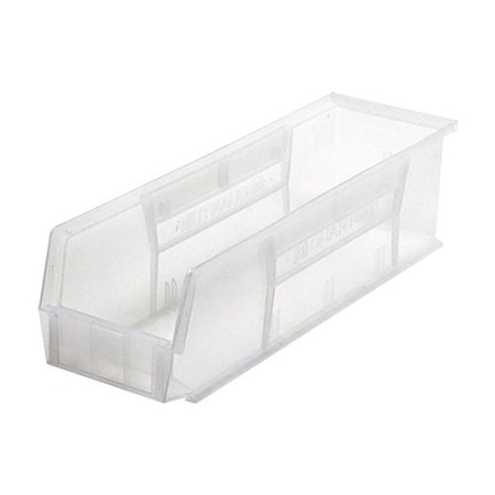 Quantum Storage Systems Hang & Stack Storage Bin, Polypropylene, Clear, 5 in H, 5-1/2 in W, 18 in L QUS238CL
