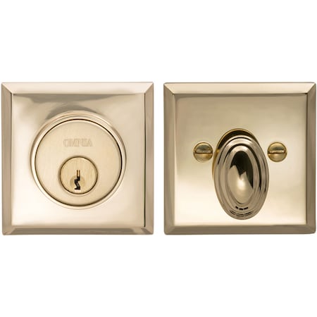 Omnia Rectangular Deadbolt for 1-3/4" Door and 2-3/8" Backset Satin Nickel RECTDB.34.38.15