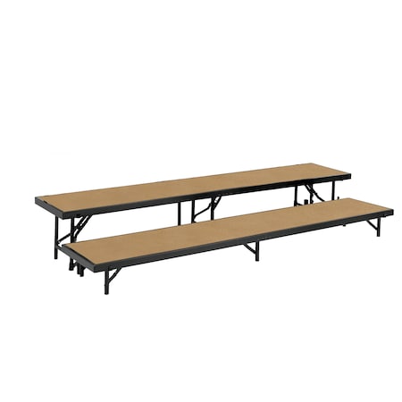 NATIONAL PUBLIC SEATING Tapered Standing Choral Riser, 2 Level, Hardboard Floor RT2LHB