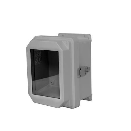 Vynckier Padlockable Latch Electrical Enclosures, 9.32 in H, 4.92 in D, 7.32 in W, NEMA 4X, Fiberglass RVJB806HWPL1