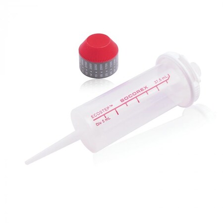 Wheaton Pipettor Syringe, 37.5mL, Red, PK50 W851624
