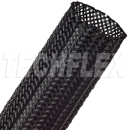 Techflex Braided Cable Sleeve, 1-3/4 in Inside Dia., 2-3/4 in Max Bundle Dia., 25 ft, Nylon, Black SDN1.75BK
