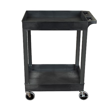 Luxor Plastic Utility Tub Cart, Two Shelf, 24 SEC11-B
