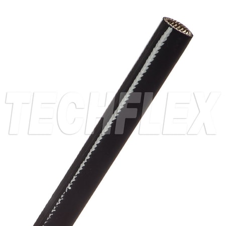 Techflex Braided Cable Sleeve, 3/8 in Inside Dia., 50 ft, Fiberglass, Black SFA0.38BK