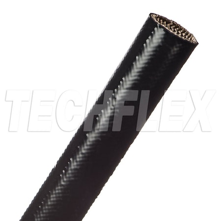 Techflex Braided Cable Sleeve, 7/8 in Inside Dia., 50 ft, Fiberglass, Black SFA0.88BK