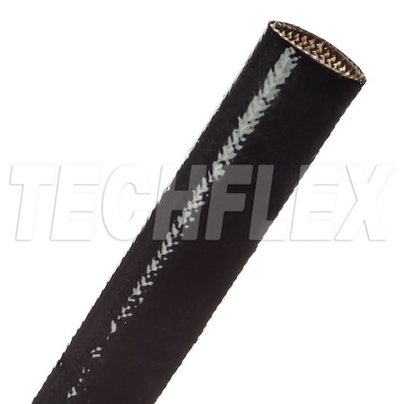 Techflex Braided Cable Sleeve, 1 in Inside Dia., 50 ft, Fiberglass, Black SFA1.00BK