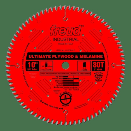 Freud Circular Saw Blade, Carbide, Dia 10 in LU80R010