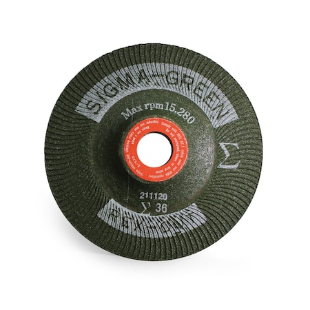Rex Cut Sigma Green Grinding Wheel, 4 x 5/8", 36 Grit 730001