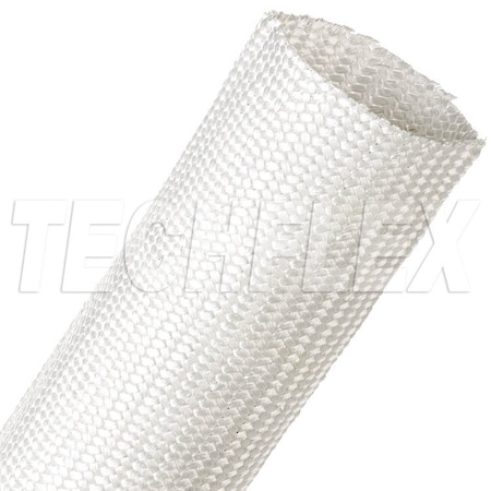 Techflex Braided Cable Sleeve, 3 in Inside Dia., 3-1/2 in Max Bundle Dia., 25 ft, Natural SLN3.00NT