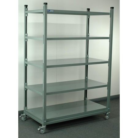 Stackbin Cart W/ Adjustable Steel Shelves 4-5WSER