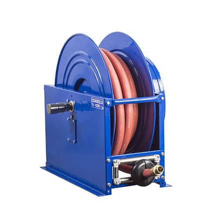 Coxreels Spring Return Hose Reel, 1/2 in Hose Diameter, 100 ft Length, 2,500 psi Max. Pressure, Brass SMP-4100