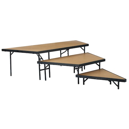 National Public Seating Stage Pie Set, 3 Level, 48" Width, Hardboard Floor SPST48HB