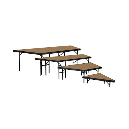 NATIONAL PUBLIC SEATING Seated Riser Stage Pie Section, 4-Tier, 36" Deep Tiers, Hardboard SPST36HB/SP3632HB