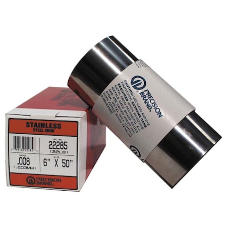Precision Brand Shim Stock, Roll, Cold Low Stl, 0.0100 In 16460