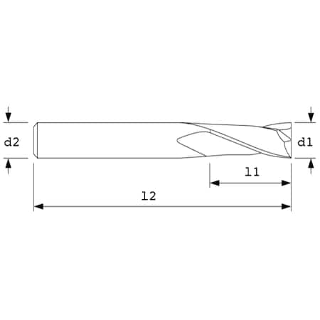 Ac Drills End Mill, XL Sq, 30Hlx, 2FL, 5/16"Dia, Zrn 82135