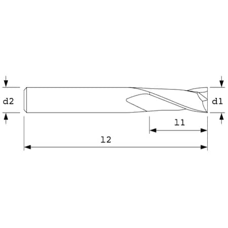 AC DRILLS End Mill, XL Sq, 38Hlx, 2FL, 5/8"Dia, Zrn 23205