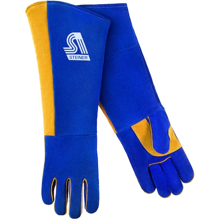 Steiner Series B Welding Gloves, Extended Gauntlet Cuff, Wing Thumb, Premium Cowhide Leather, L, 1 PR 2519BLC-L