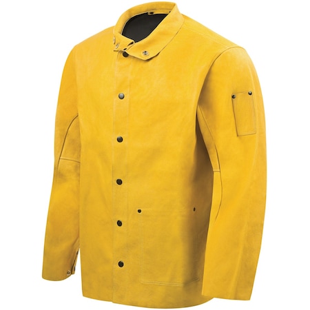 Steiner Leather Welding Jacket, Leather, 30 in Length, Snap Closure, 3 Pockets, Tan, L 92P6-L