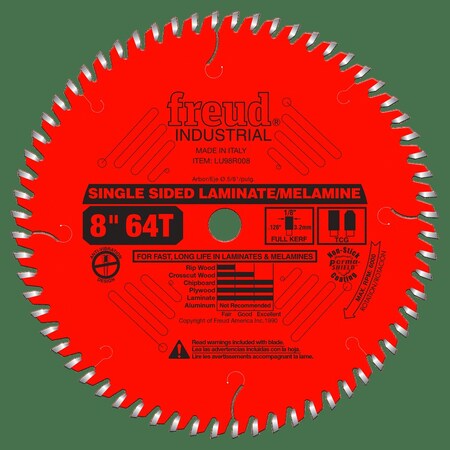 Freud Single Sided Laminate/Melamine Blade, 8 LU98R008