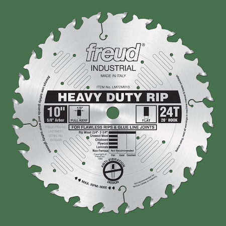 Freud Heavy-Duty Rip Blade, 10" x 24T LM72M010