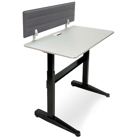 Iceberg Pneumatic Adjustable Desk, Black Top, Black Base, 59 in x 29 in 69162