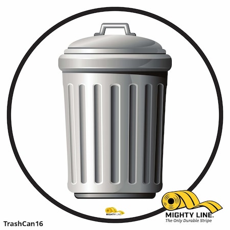 Mighty Line Trash Can, Floor Sign, Industrial Streng, TRASHCAN16 TRASHCAN16