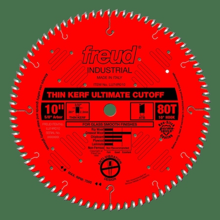 FREUD Thin Kerf Ultimate Cut-Off Blade, 10 LU74R010