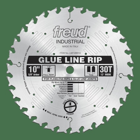 Freud Glue Line Ripping Blade, 10" x 30T LM74M010