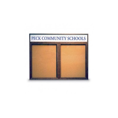 United Visual Products Double Door Wood Enclosed Corkboard, Hdr UV104HD