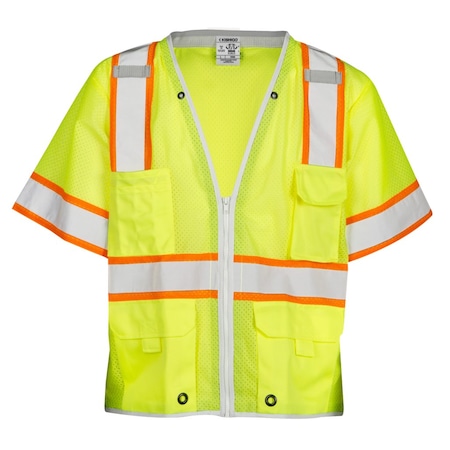 Kishigo High Visibility Vest, Class 3, XL, Lime 1550-XL