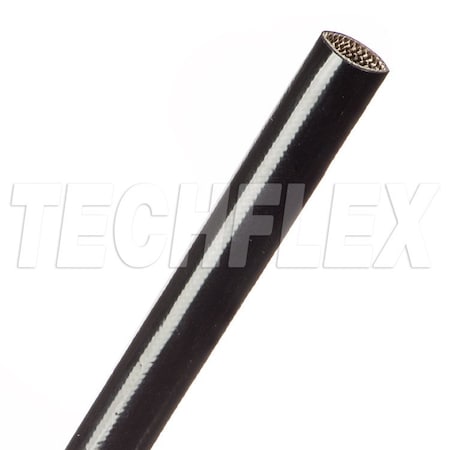 Techflex Braided Cable Sleeve, 7/16 in Inside Dia., 50 ft, Fiberglass, Black VGA0.44BK