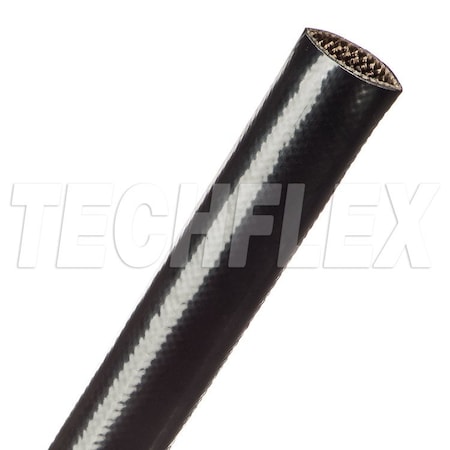 Techflex Braided Cable Sleeve, 3/4 in Inside Dia., 50 ft, Fiberglass, Black VGA0.75BK