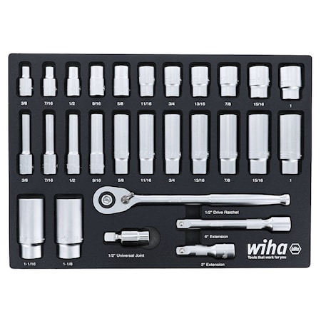 Wiha Professional Standard Deep Socket Tray, 33896 33896