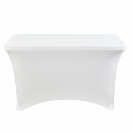Iceberg Igear Stretch Fabric Table Cover, 30 in W x 72 in L, White 16523