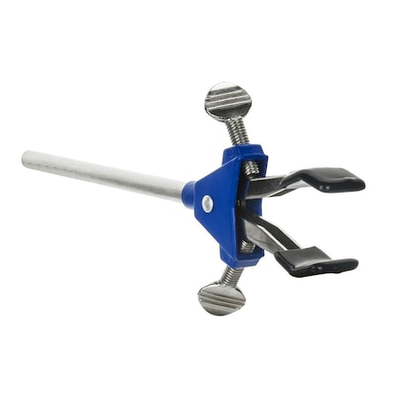 Eisco Scientific Dual Adjustment Lab Clamp on Rod, 2-Prong, Vinyl Coated, 2.75" (7 cm) PRCMP04