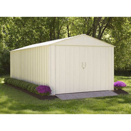 Clamshell Storage Building Arrow Storage Products 195.9 cu ft Steel Storage Building, Eggshell ...