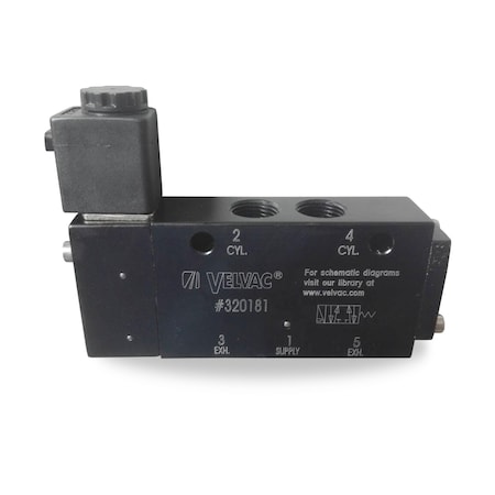 Velvac Solenoid Valve, Int. Pilot, 4-Way 320181