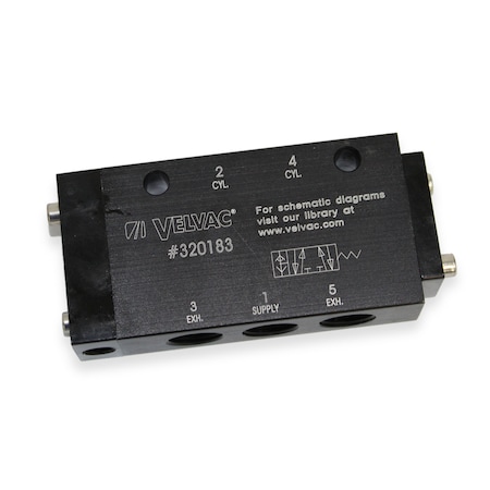 Velvac Valve, Air Pilot Shut, Sprg Ret, 4-Way 320183