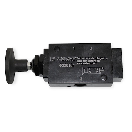 Velvac Valve, Push/Pull, Air Pil.Reset, 3-Way 320184