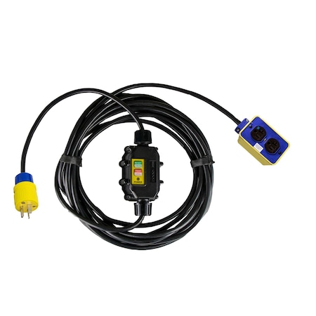 Ericson Inline GFCI GFCI Extension Cord, 12 AWG, 12/3, 2 Outlets, 5-20R, Black, 5-20P, 25 ft XG2-12-25B