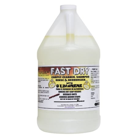 NAMCO MANUFACTURING Fast Dry Carpet Rinse With D'limonene, 1 gal., PK4 5001B-1