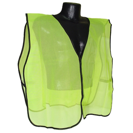 Radians Unisex Hi Viz Lime Green Mesh Safety Vest, 100% Polyester Mesh, Hook & Loop, Hi-Vis Non-ANSI Green SVG