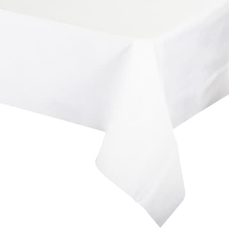 54 x 108 White Rectangular Disposable Plastic Tablecloths 96 Tablecloths, 96PK