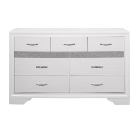 Homelegance Luster Bedroom Dresser, White 1505W-5